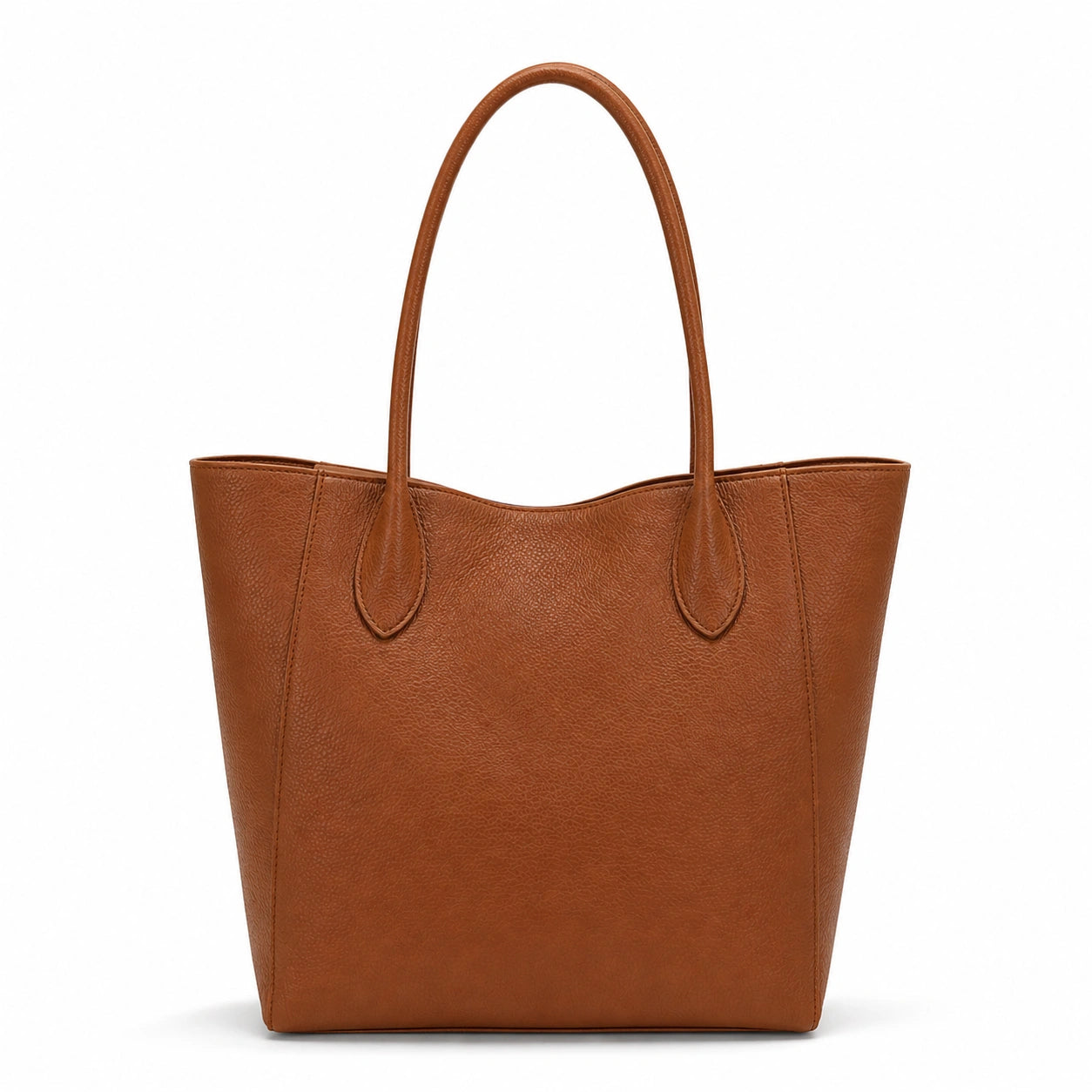 Baglora Brown Leather Tote Handbag with Shoulder Straps