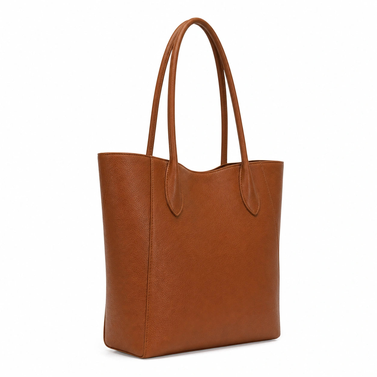 Baglora Brown Leather Tote Handbag with Shoulder Straps