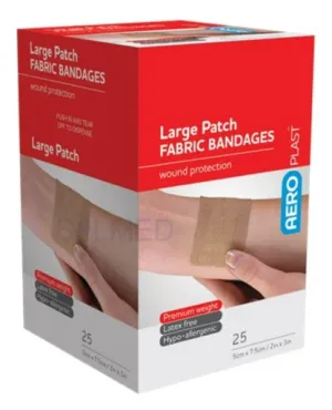 25 LARGE PATCH FABRIC BANDAIDS