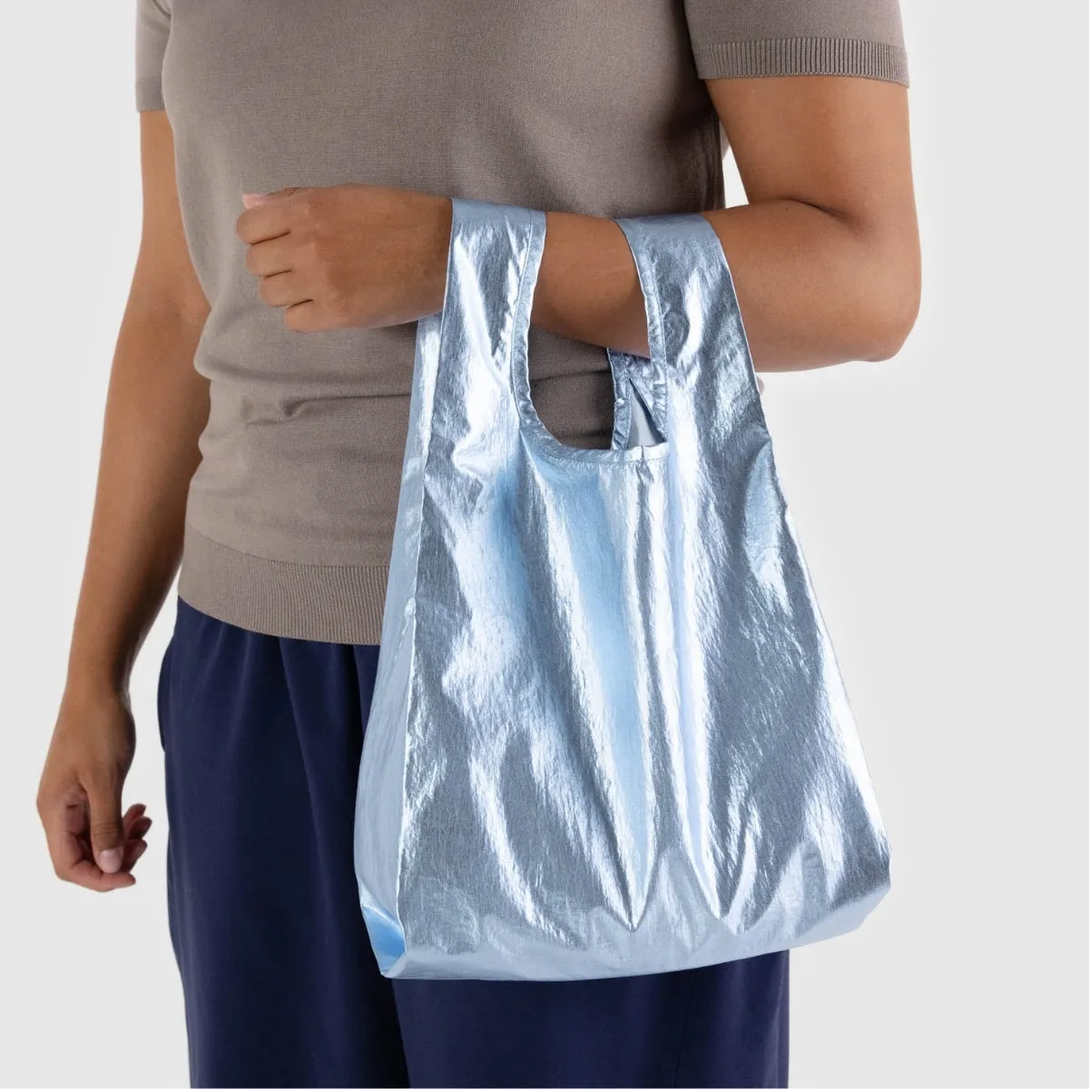 Baggu Baby Baggu in Metallic Light Blue