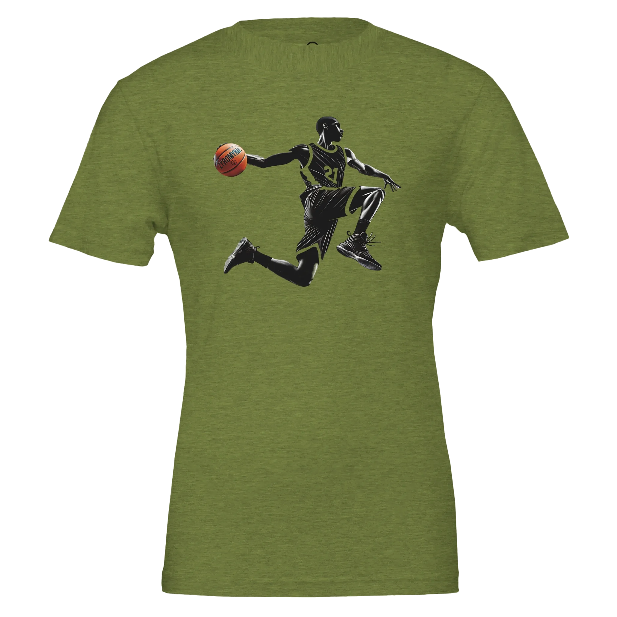 Basketball Player Mid-Air - Premium Unisex Crewneck T-shirt | Bella   Canvas 3001