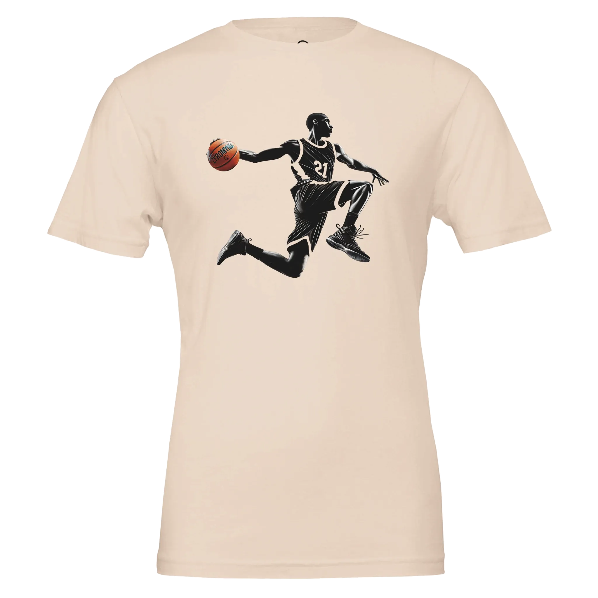 Basketball Player Mid-Air - Premium Unisex Crewneck T-shirt | Bella   Canvas 3001