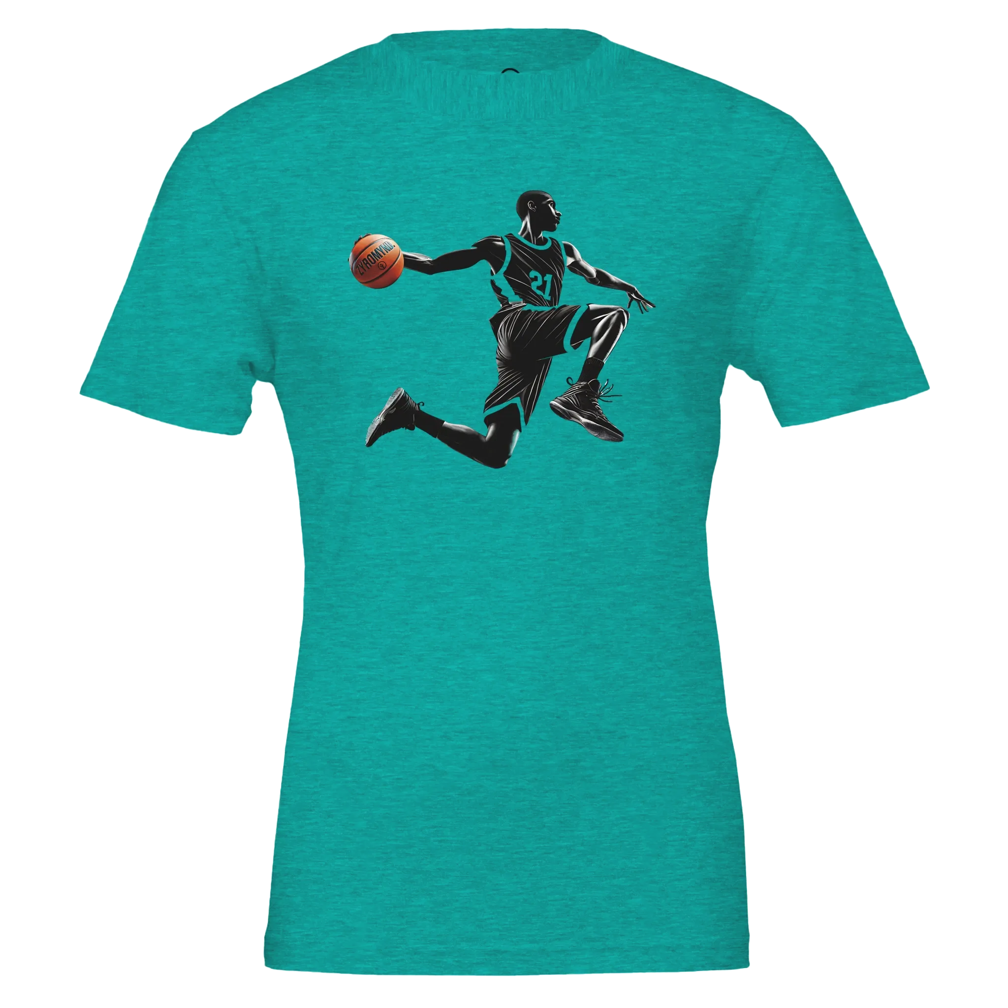 Basketball Player Mid-Air - Premium Unisex Crewneck T-shirt | Bella   Canvas 3001