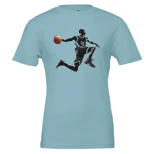 Basketball Player Mid-Air - Premium Unisex Crewneck T-shirt | Bella   Canvas 3001