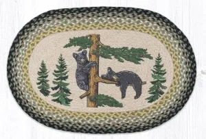 Bear Cubs Oval Braided Rug