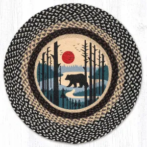 Bear Scene Round Rug