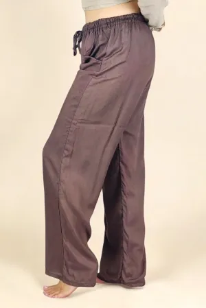 Cacao Rayon Cotton Trousers