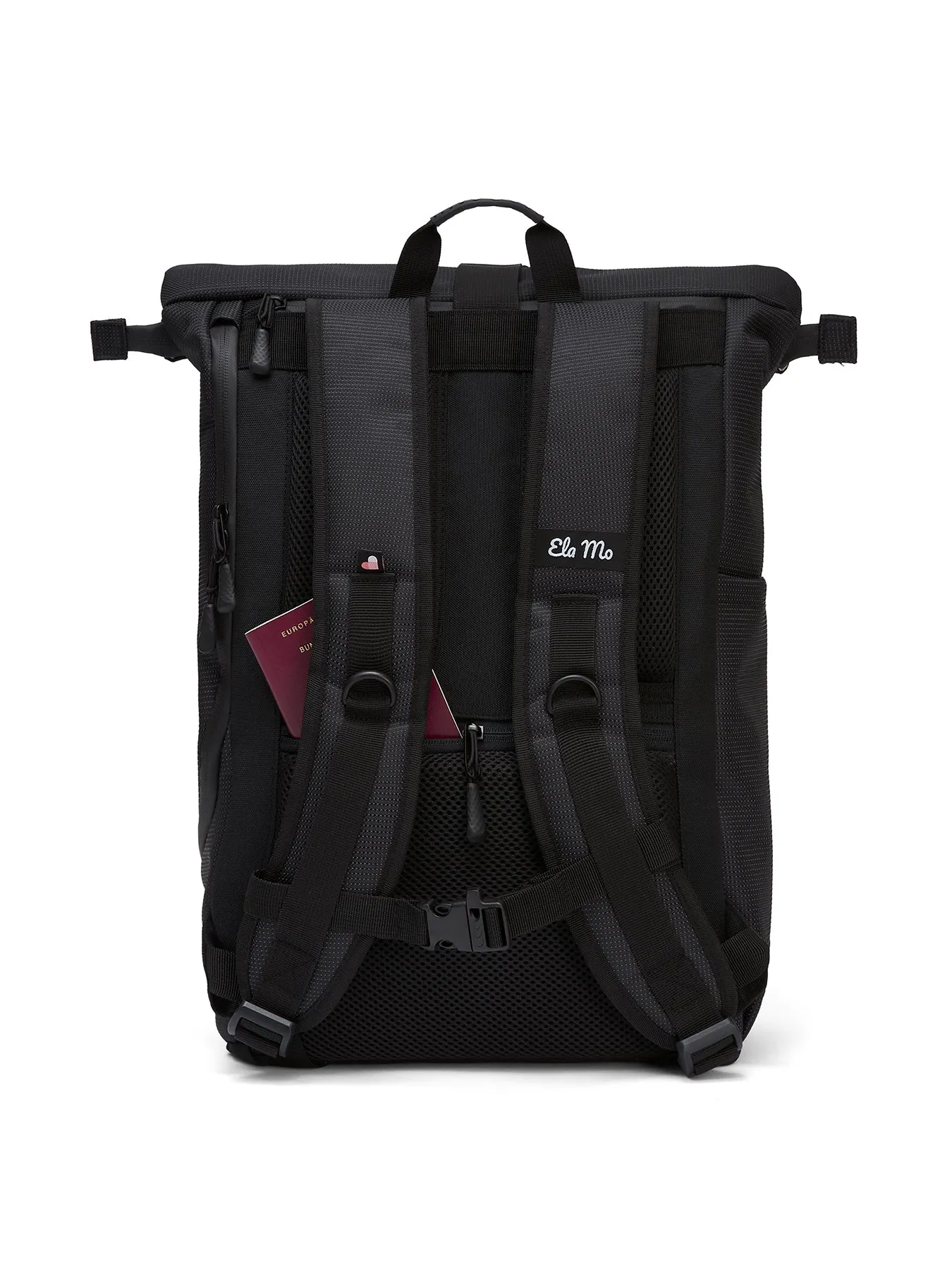 Ela Mo™ Rolltop Rucksack | Black Reflective