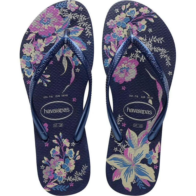 Havaianas Slim Organic Woman's FlipFlops - Navy - UK 3/4