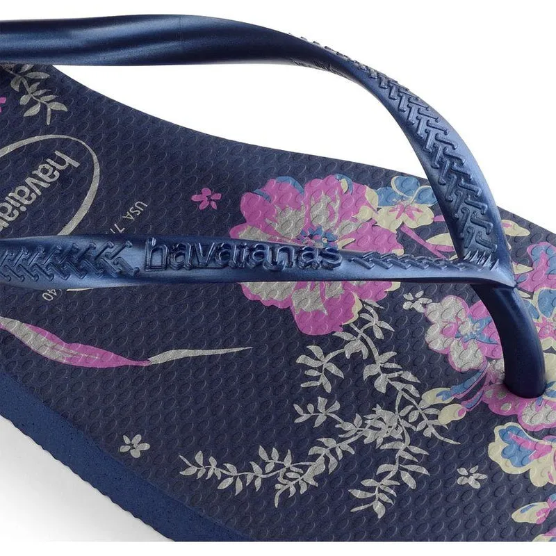 Havaianas Slim Organic Woman's FlipFlops - Navy - UK 3/4