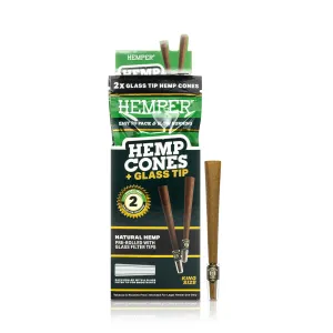 Hemper - King Size Hemp Cones   Glass Tip | 2PK