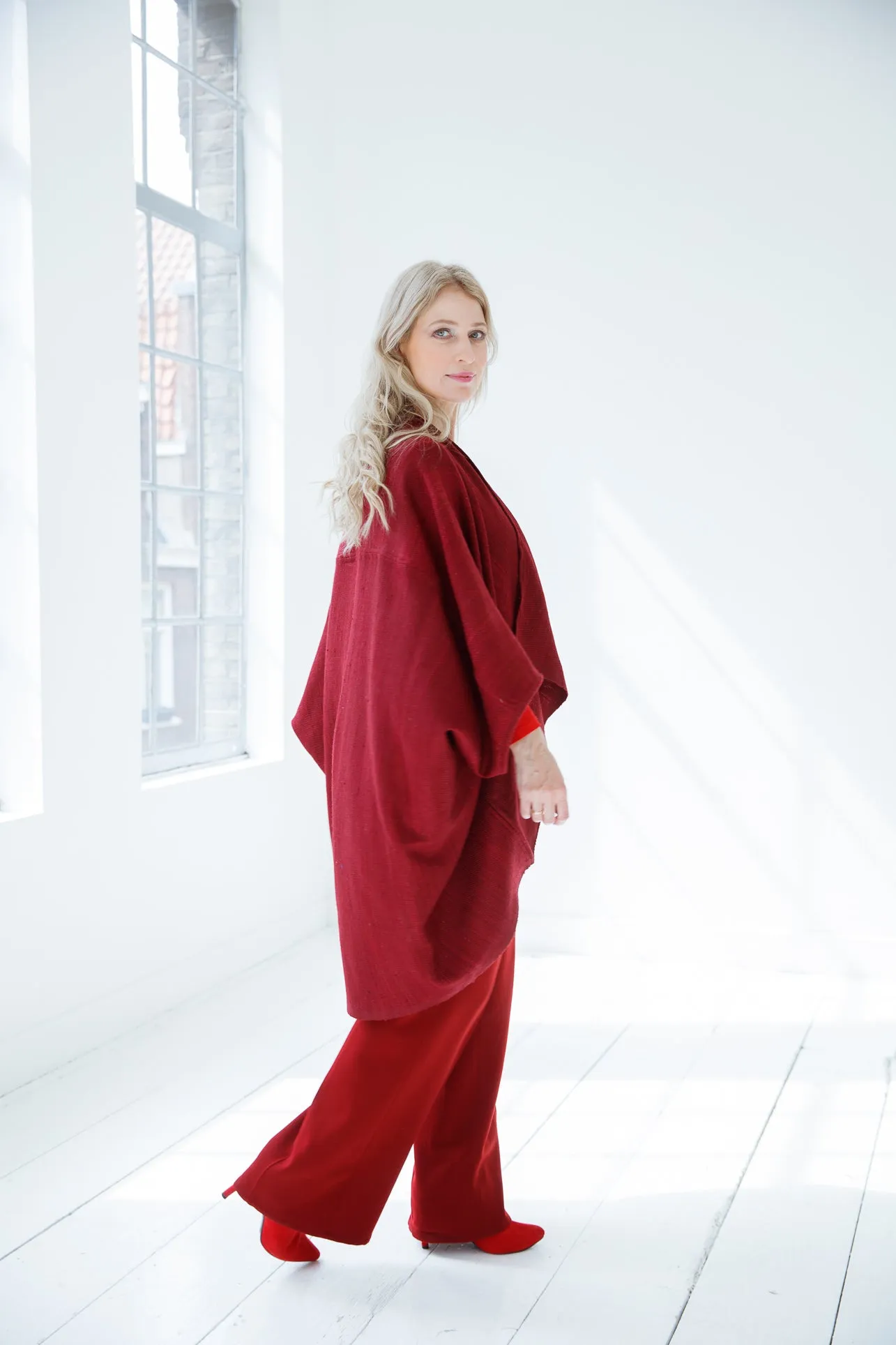 JIVA Wool Silk Kimono Fire