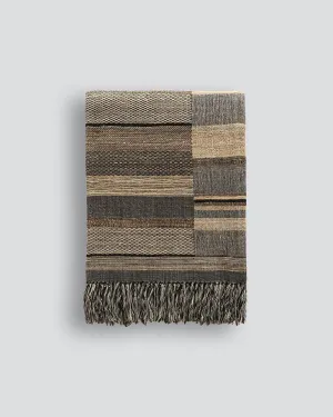 Kentucky Black/Straw Throw - Wool/Silk