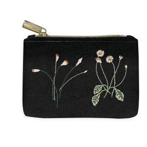 Mini Delicate Floral Black Pouch