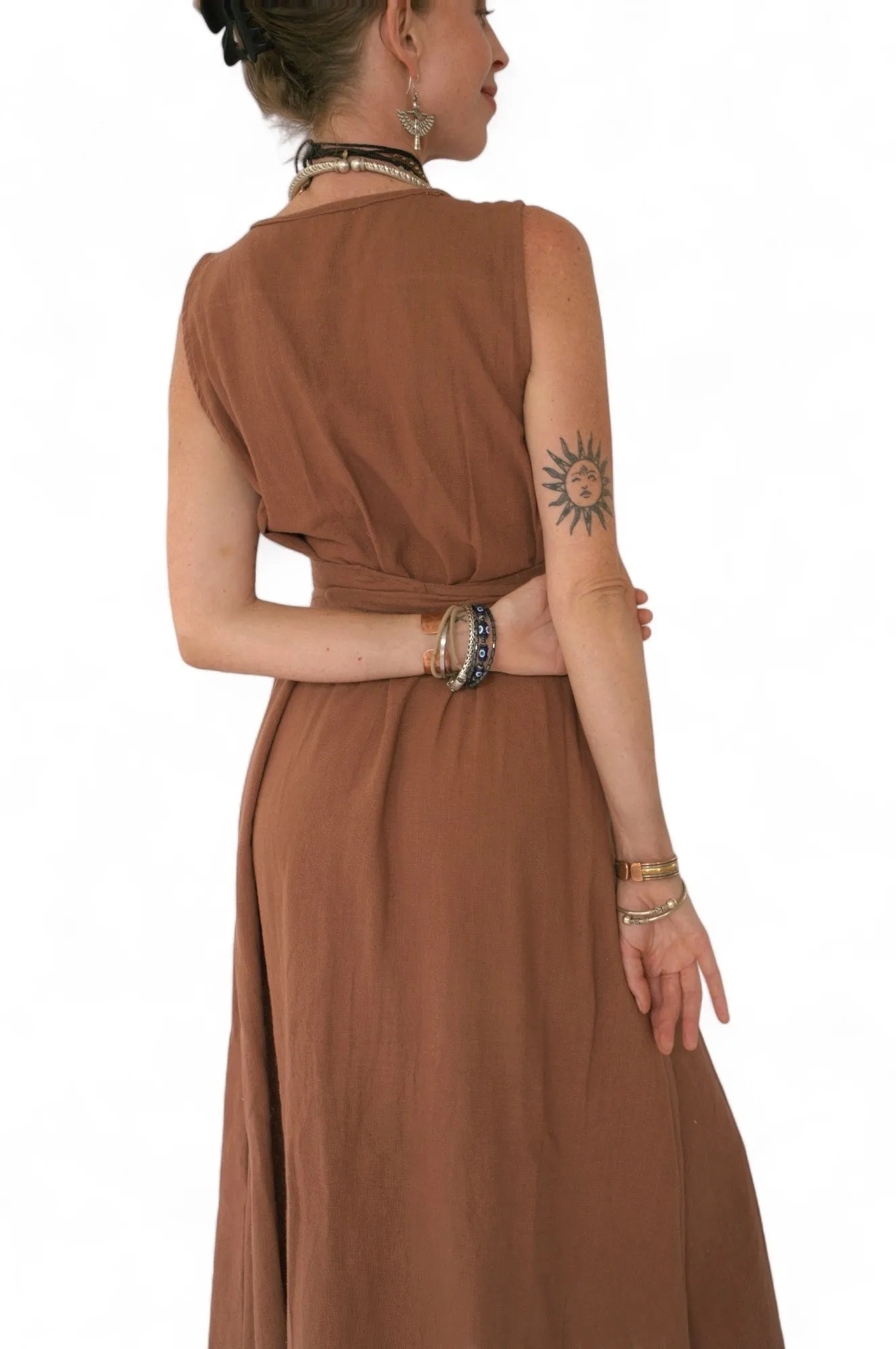 Organic Cotton Terracotta Fringe Dress