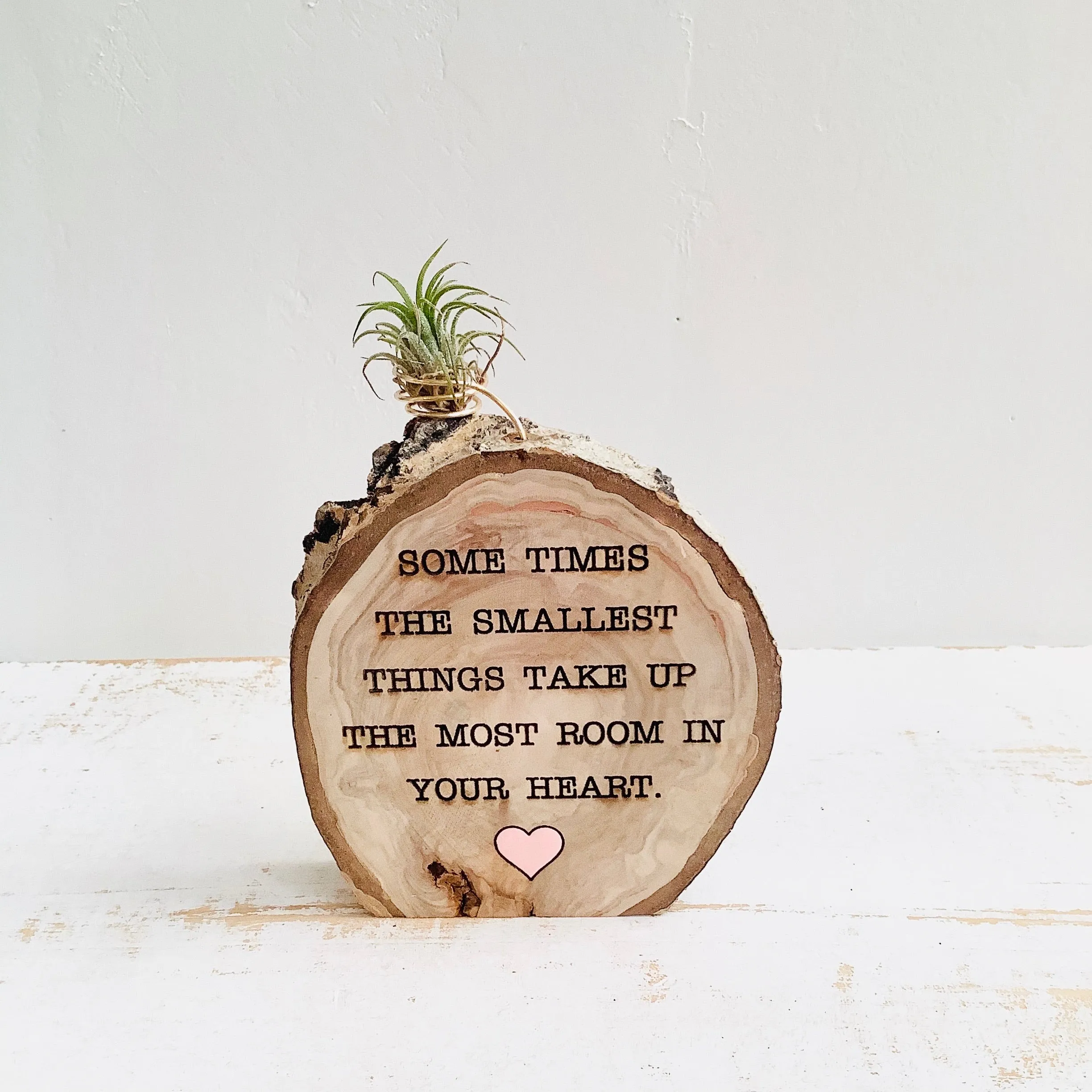 Some Times The Smallest Things - Wood Round Photo  Holder