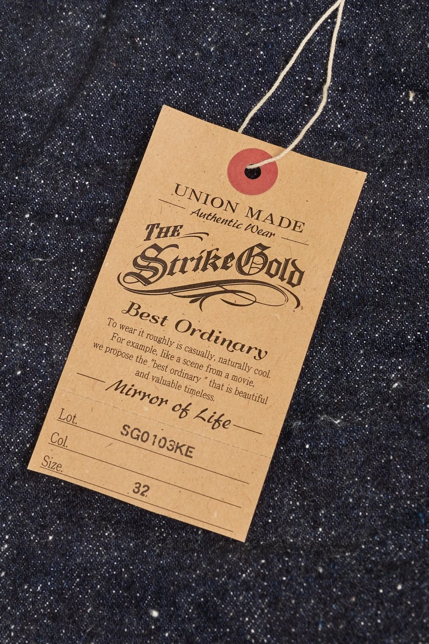 The Strike Gold "Keep Earth" Organic / Recycled Cotton Straight Selvedge Jeans