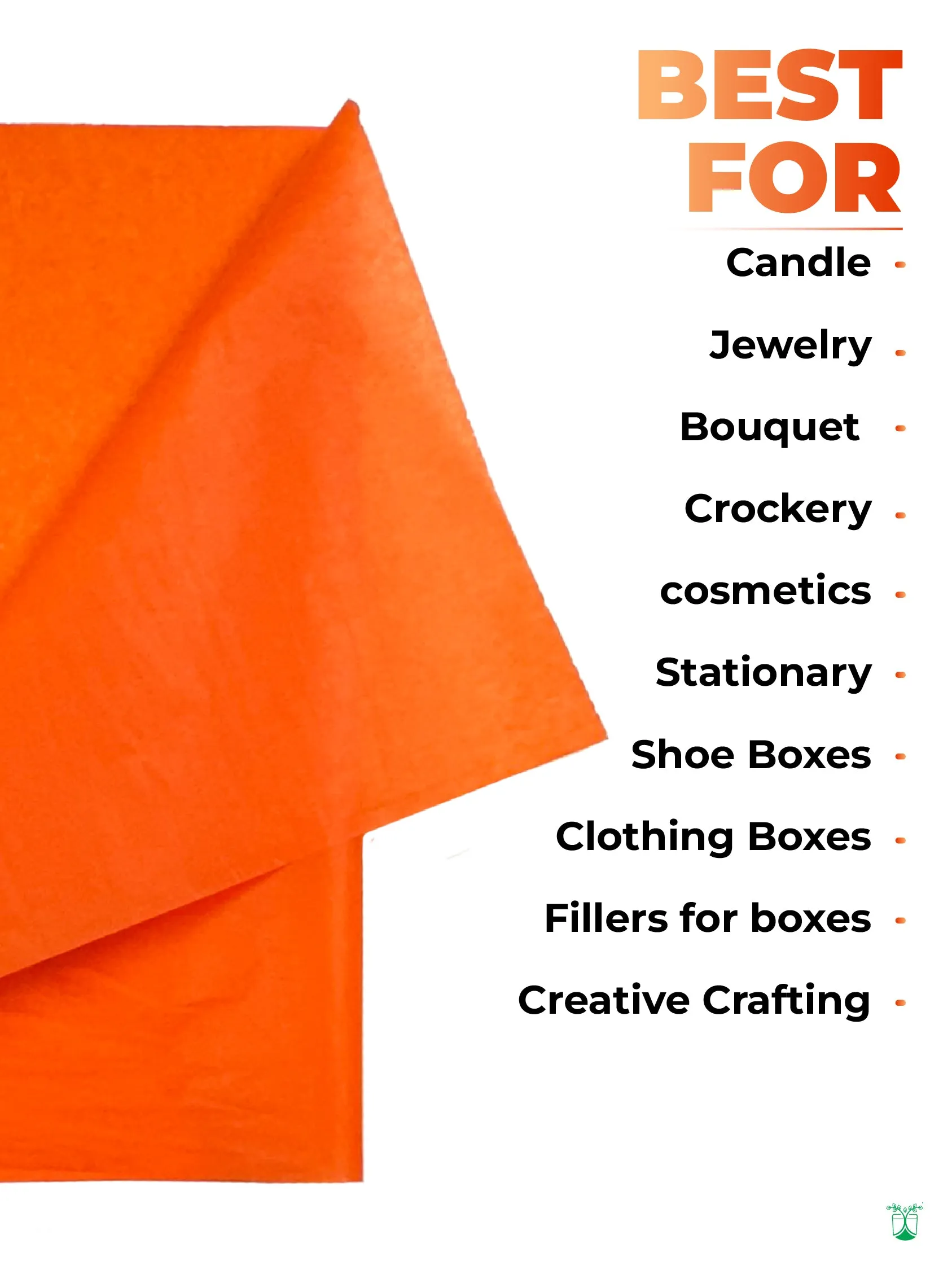 Tissue Paper (Tangerine). Acid-Free & Sustainable Paper.