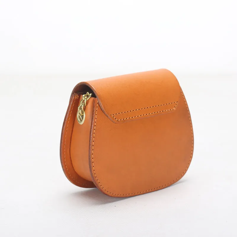 Vegetable Tanned Leather Ladies Crossbody Trendy Commuter Small Square Bags