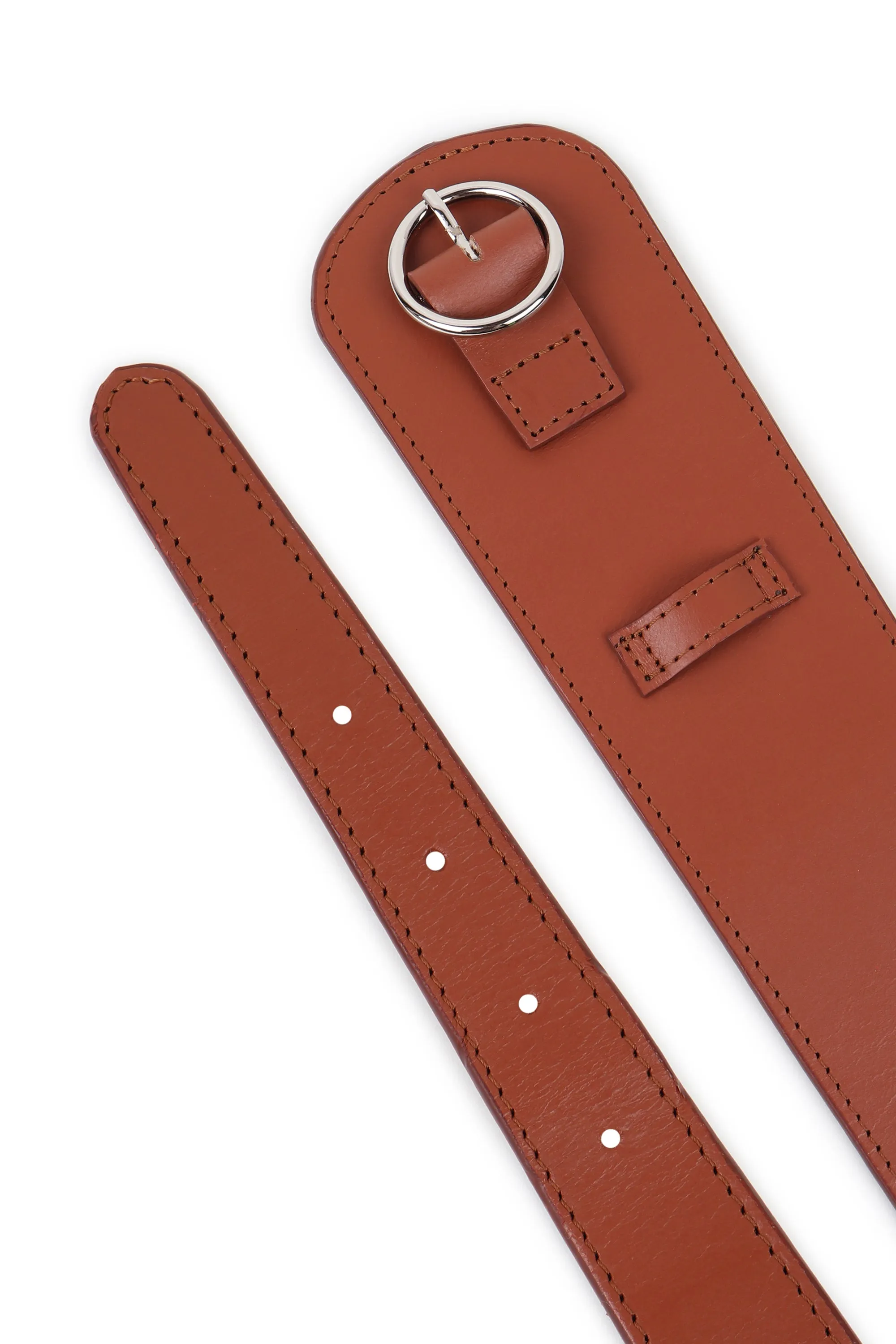 Wide Upcycled Leather Belt Tan