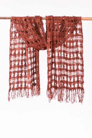 Wild Silk Chunky Open-Weave Scarf, Nato Bark