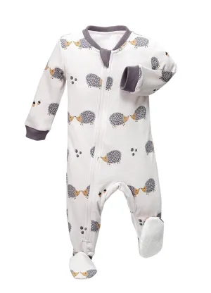 ZippyJamz, Organic Cotton Footed Sleeper- Hedgehugs